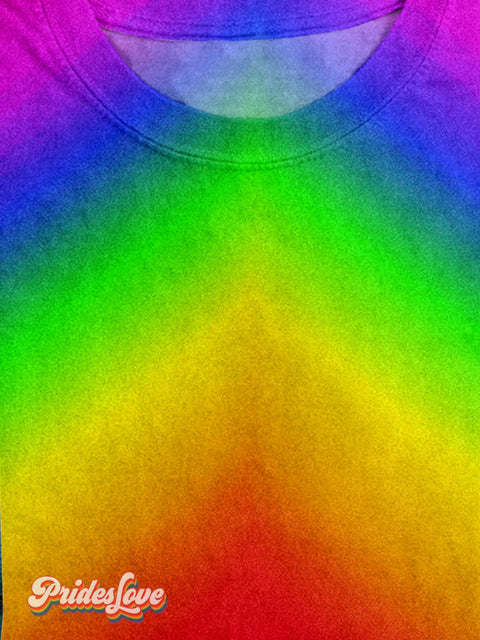 Lgbt Pride Rainbow Gradient Casual Print T-Shirt