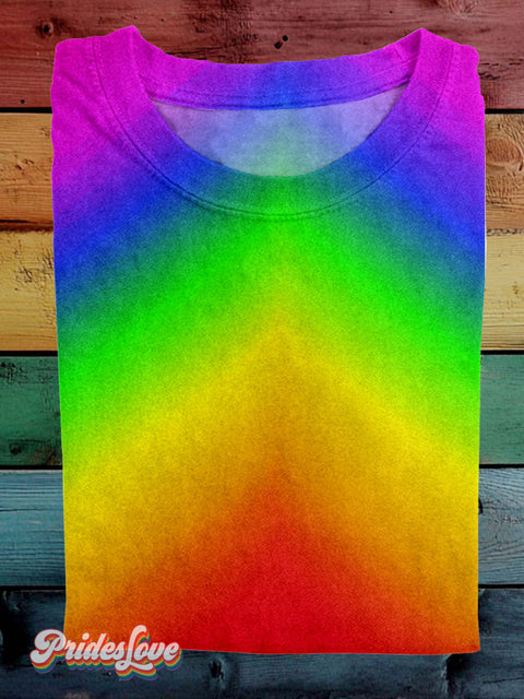 Lgbt Pride Rainbow Gradient Casual Print T-Shirt Multicolor / S