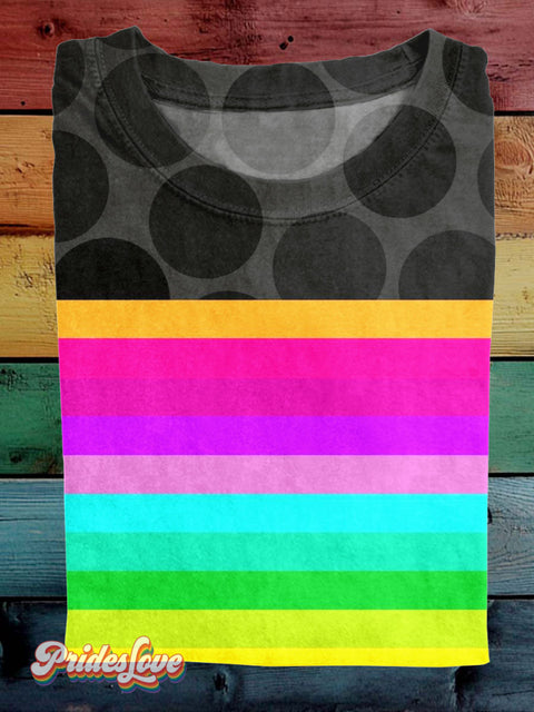 Lgbt Pride Rainbow Stripe Casual Print T-Shirt