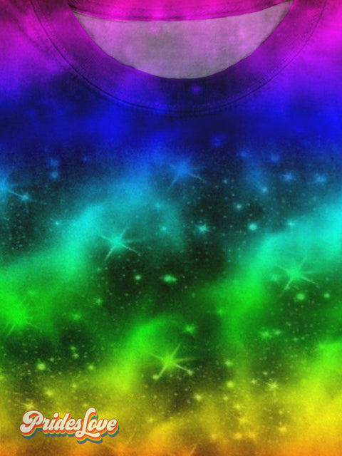 Lgbt Pride Smudge Rainbow Gradient Casual Print T-Shirt