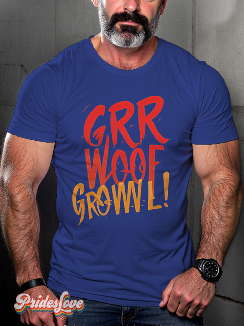 LGBT Proud Bear Pride Woof Casual Print T-shirt Blue / S