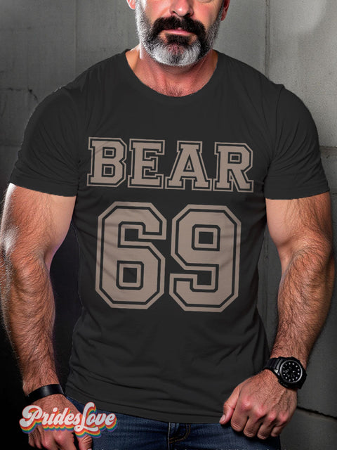 LGBT Proud Gay Bear 69 Community Casual Print T-shirt Black / S