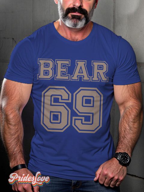 LGBT Proud Gay Bear 69 Community Casual Print T-shirt Blue / S