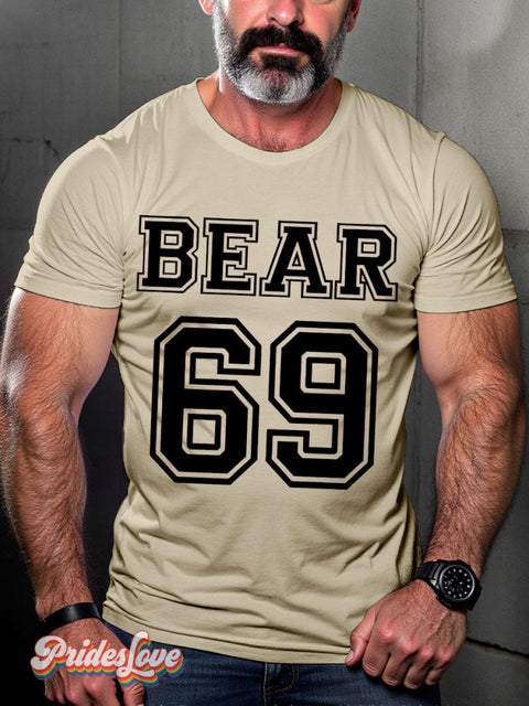 LGBT Proud Gay Bear 69 Community Casual Print T-shirt Sand / S