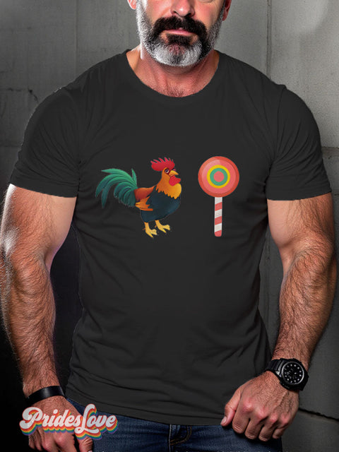 LGBT Proud Pig Muscle Leather Daddy Casual Print T-shirt Black / S