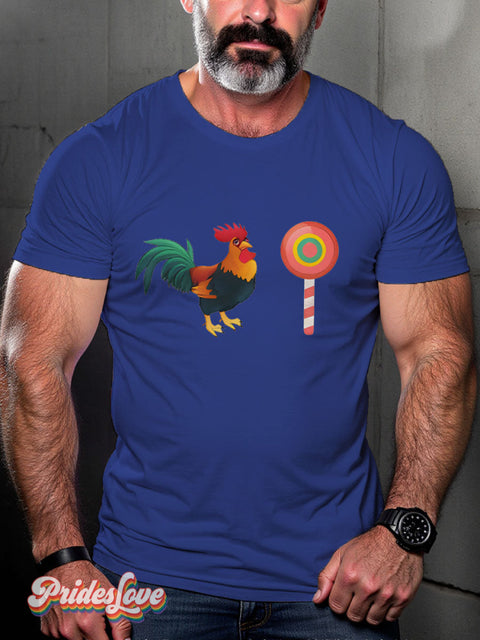 LGBT Proud Pig Muscle Leather Daddy Casual Print T-shirt Blue / S