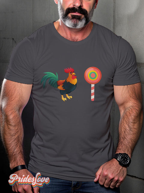 LGBT Proud Pig Muscle Leather Daddy Casual Print T-shirt Grey / S