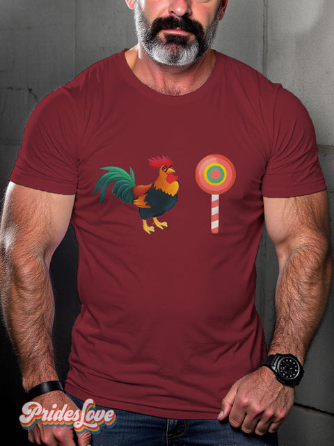 LGBT Proud Pig Muscle Leather Daddy Casual Print T-shirt Maroon / S