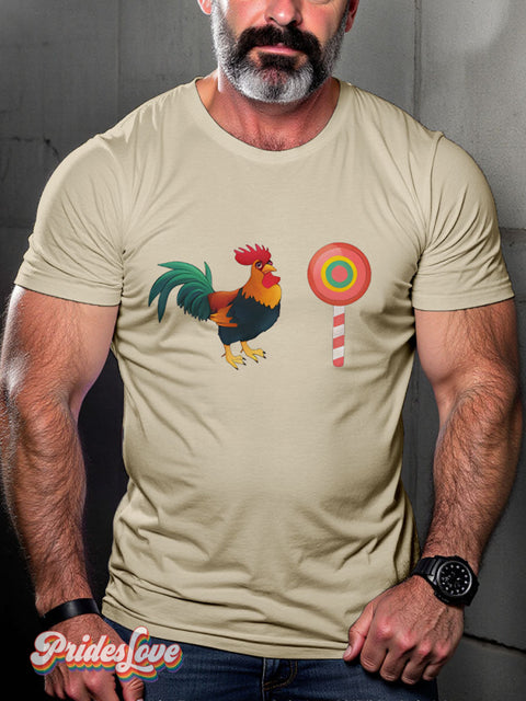 LGBT Proud Pig Muscle Leather Daddy Casual Print T-shirt Sand / S