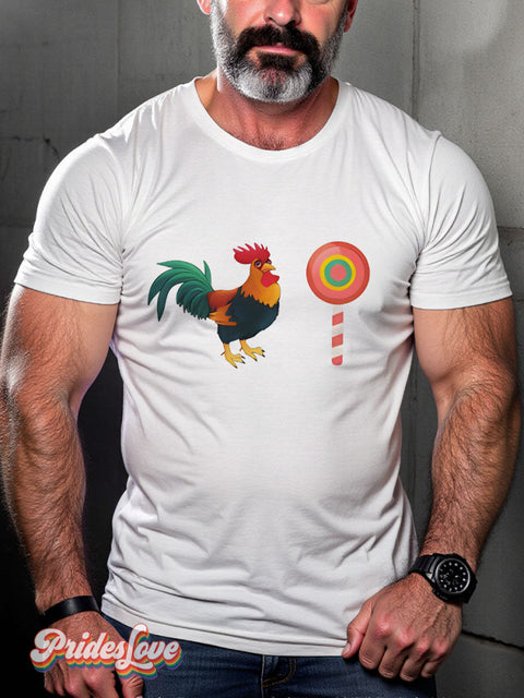 LGBT Proud Pig Muscle Leather Daddy Casual Print T-shirt White / S