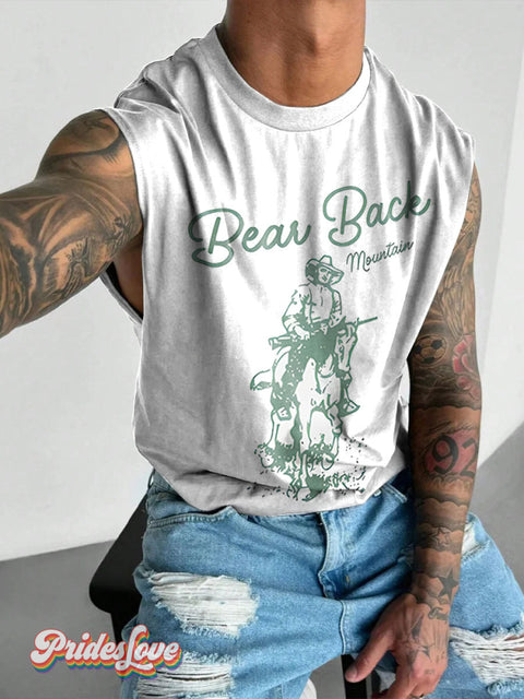 Lgbt Rainbow Bear Nature Outdoor Gay Print Men’s Wide Shoulder Vest Colorful / S
