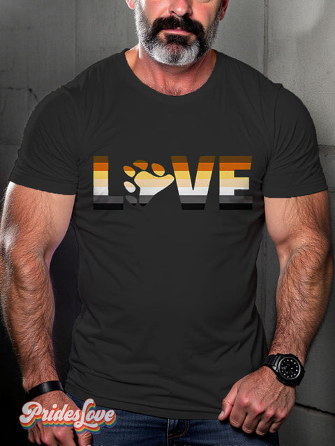 Lgbt Rainbow Bear Pride Love Gay Print T-Shirt Black / S