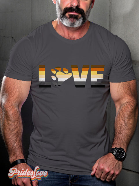 Lgbt Rainbow Bear Pride Love Gay Print T-Shirt Gray / S