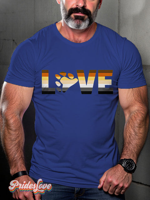 Lgbt Rainbow Bear Pride Love Gay Print T-Shirt Royalblue / S