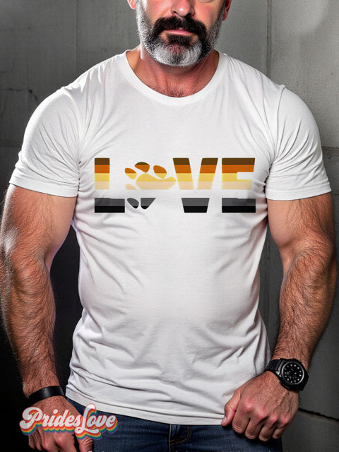Lgbt Rainbow Bear Pride Love Gay Print T-Shirt White / S