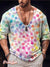 Lgbt Rainbow Block Gay Vintage Print Casual 100% Cotton Shirt Multicolor / S
