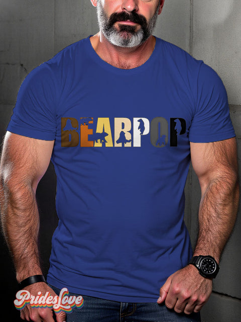 Lgbt Rainbow Classic Gay Bear Bearpop Print T-Shirt Royalblue / S