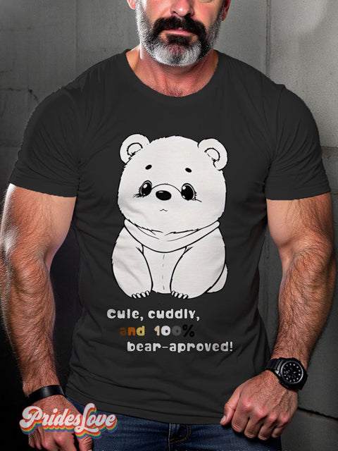 Lgbt Rainbow Classic Gay Bear Print T-Shirt Black / S