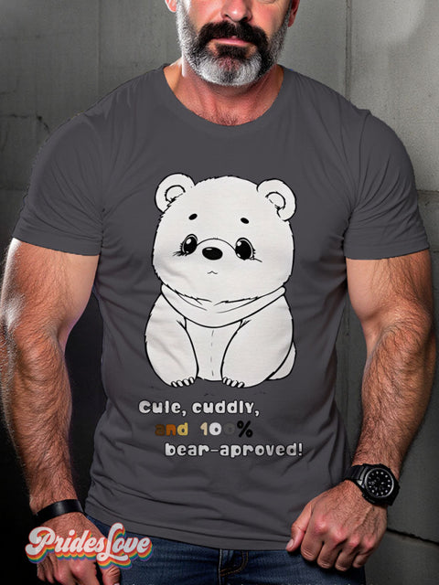 Lgbt Rainbow Classic Gay Bear Print T-Shirt Gray / S