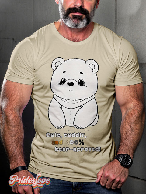 Lgbt Rainbow Classic Gay Bear Print T-Shirt Sand / S