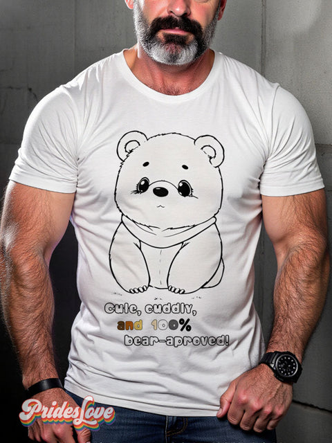 Lgbt Rainbow Classic Gay Bear Print T-Shirt White / S