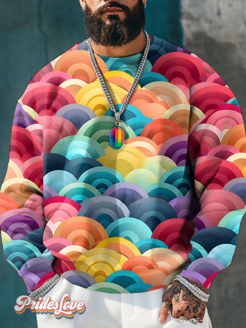Lgbt Rainbow Cloud Layer Auspicious Clouds Gay Art Print Casual Sweatshirt Multicolor / S