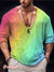 Lgbt Rainbow Crack Splice Gay Vintage Print Casual 100% Cotton Shirt Multicolor / S