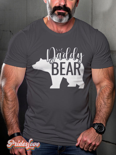 Lgbt Rainbow Daddy Bear Gay Print T-Shirt