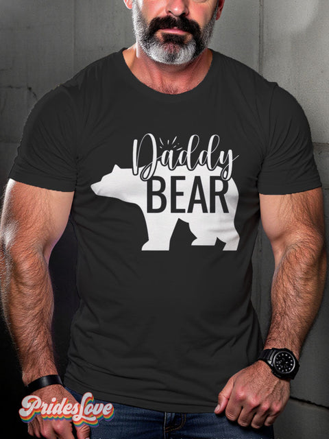 Lgbt Rainbow Daddy Bear Gay Print T-Shirt
