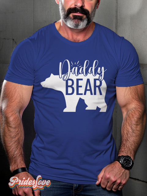 Lgbt Rainbow Daddy Bear Gay Print T-Shirt