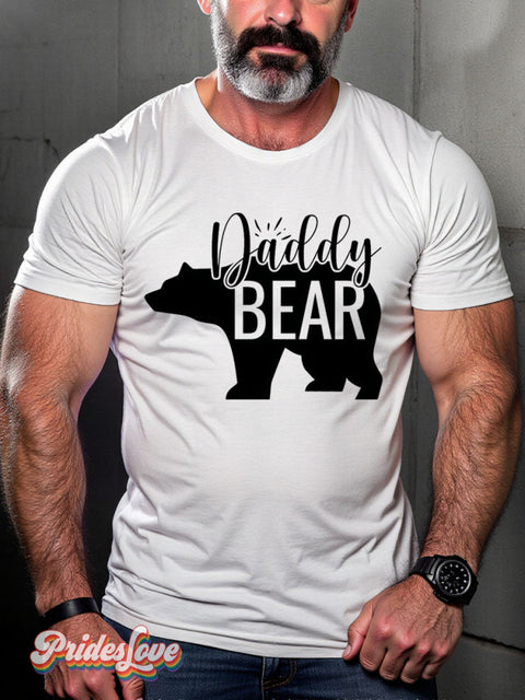 Lgbt Rainbow Daddy Bear Gay Print T-Shirt