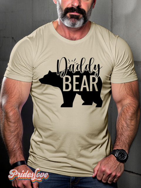 Lgbt Rainbow Daddy Bear Gay Print T-Shirt