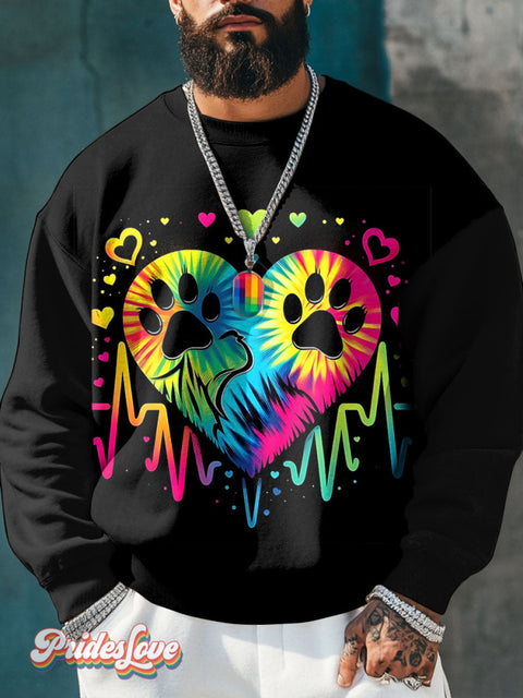 Lgbt Rainbow Doodle Smudge Bear Pride Gay Print Casual Sweatshirt