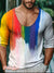 Lgbt Rainbow Flow Gradient Gay Art Vintage Print Casual 100% Cotton Shirt Multicolor / S
