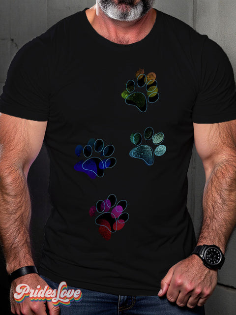 Lgbt Rainbow Gay Bear Claw Print T-Shirt Multicolor / S
