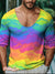 Lgbt Rainbow Gradient Cloud Gay Art Vintage Print Casual 100% Cotton Shirt Multicolor / S