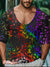 Lgbt Rainbow Gradient Stars Gay Art Vintage Print Casual 100% Cotton Shirt Multicolor / S
