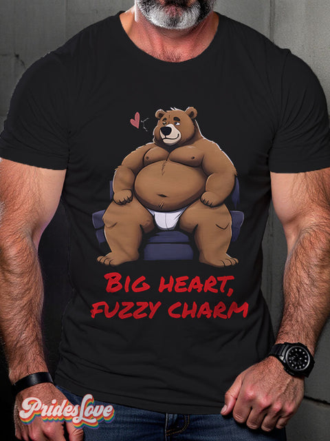 Lgbt Rainbow Hairy Fat Men Chubby Guy Bears Gay Print T-Shirt Multicolor / S