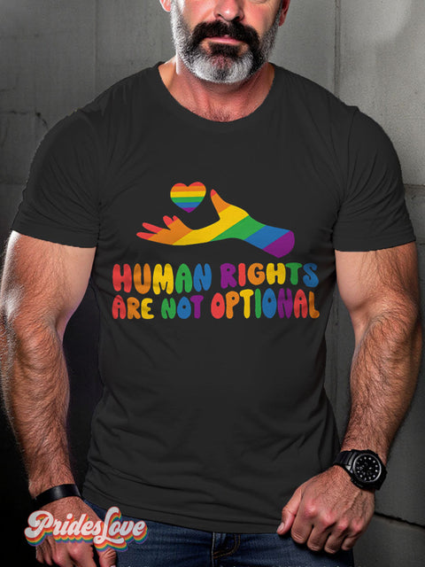 Lgbt Rainbow Human Pride Love Is Love Gay Print T-Shirt Black / S