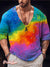 Lgbt Rainbow Ink Spots Tie Dye Gay Vintage Print Casual 100% Cotton Shirt Multicolor / S