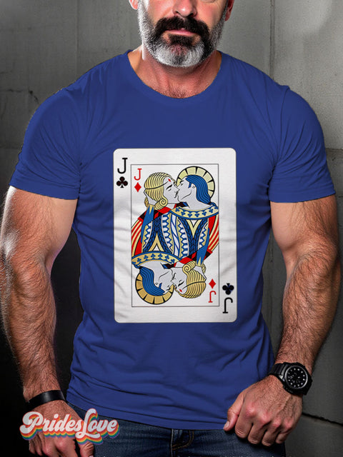 Lgbt Rainbow Jack Playing Card Gay Art Print T-Shirt Royalblue / S