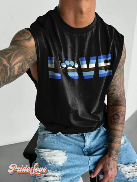 Lgbt Rainbow Otter Pride Love Gay Print Men’s Wide Shoulder Vest Colorful / S
