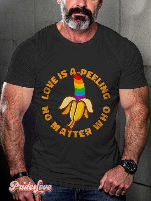 Lgbt Rainbow Pride Banana Gay Art Print T-Shirt Black / S
