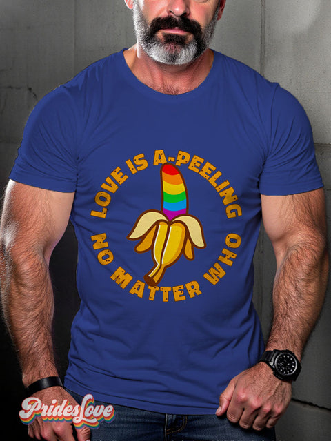 Lgbt Rainbow Pride Banana Gay Art Print T-Shirt Royalblue / S