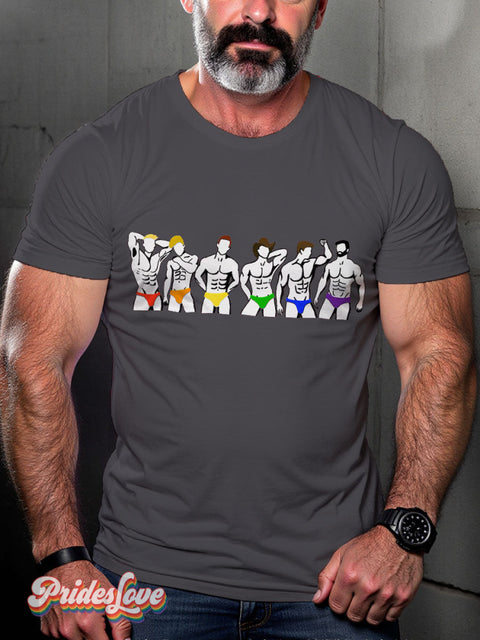 LGBT Rainbow Pride Casual Print T-shirt Grey / S