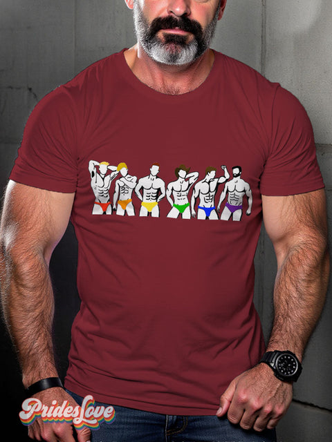 LGBT Rainbow Pride Casual Print T-shirt Maroon / S
