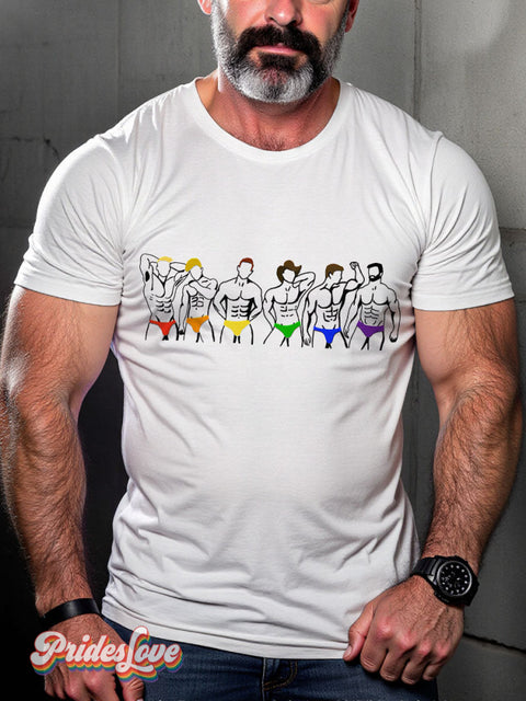 LGBT Rainbow Pride Casual Print T-shirt White / S
