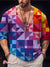 Lgbt Rainbow Triangle Saw Puzzle Gay Vintage Print Casual 100% Cotton Shirt Multicolor / S
