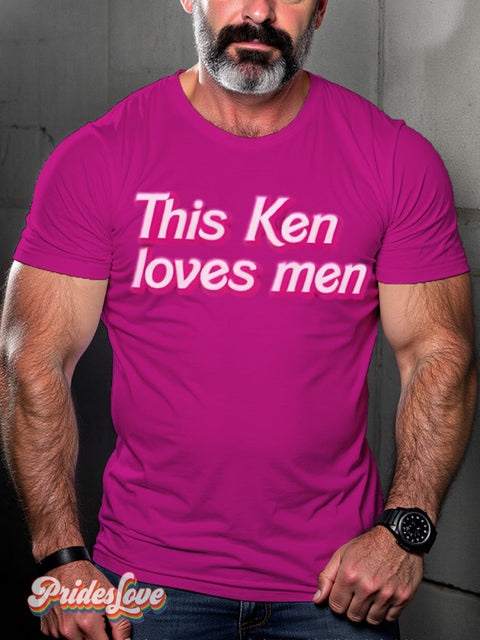 LGBTQ Gay Pride Pink Fun This Ken Loves Gay Print T-shirt Pink / S