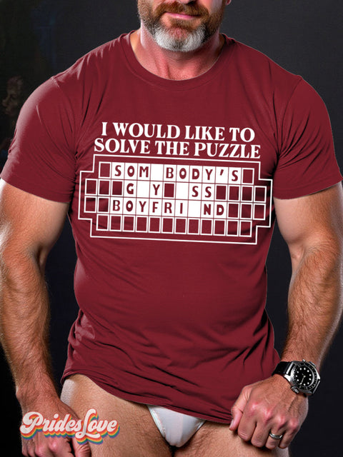 LGBTQ Gay Pride Somebody’s Gay Ass Boyfriend Print T-shirt Red / S